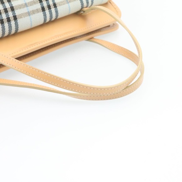 BURBERRY Blue Label Nova Check Hand Bag Canvas Light Blue Auth ki1534 - Picture 7 of 16